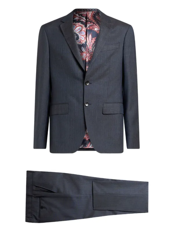 ETRO ストライプ スーツ | ブルー | FARFETCH JP