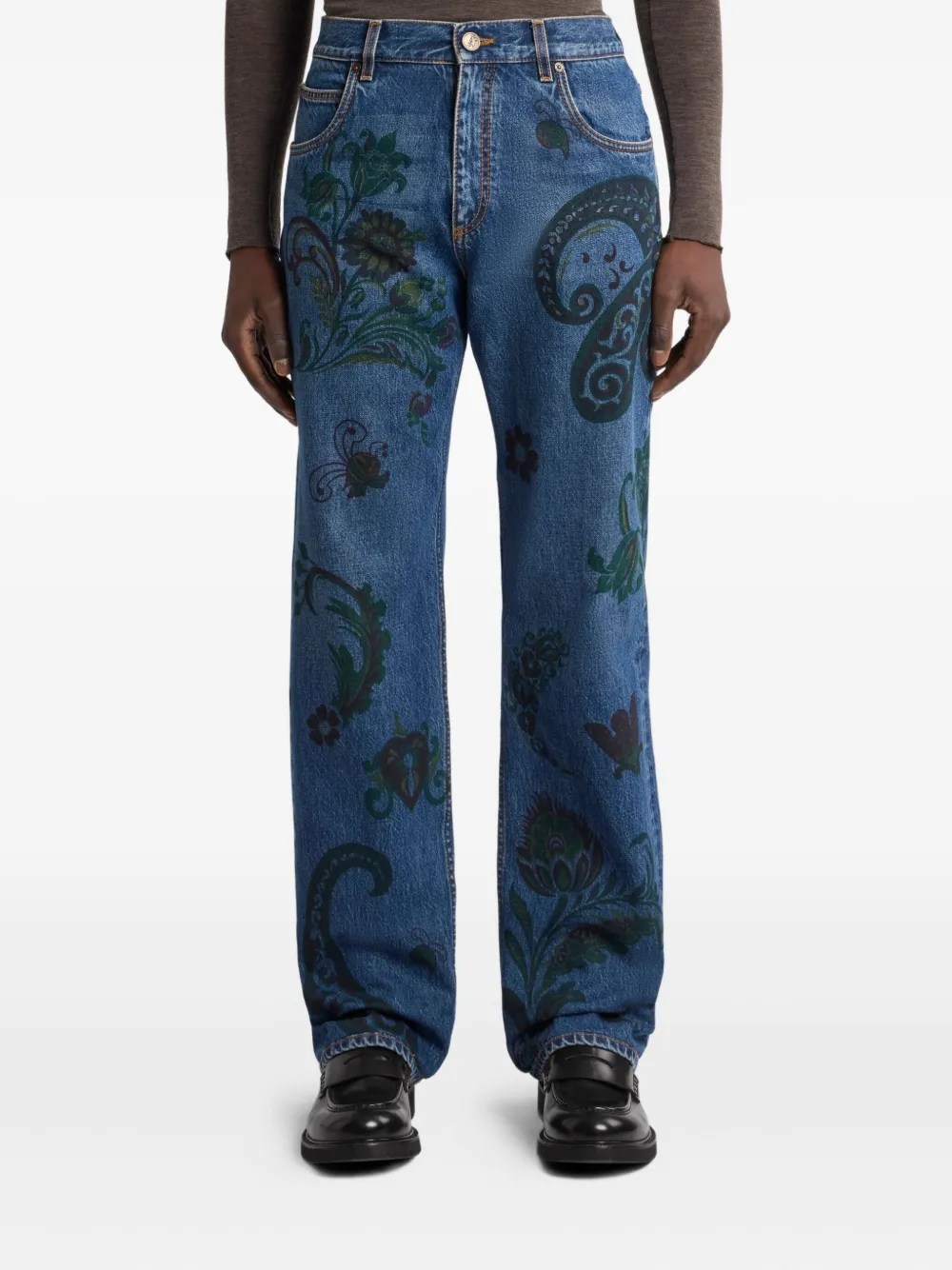 ETRO Jeans met paisley-print Blauw