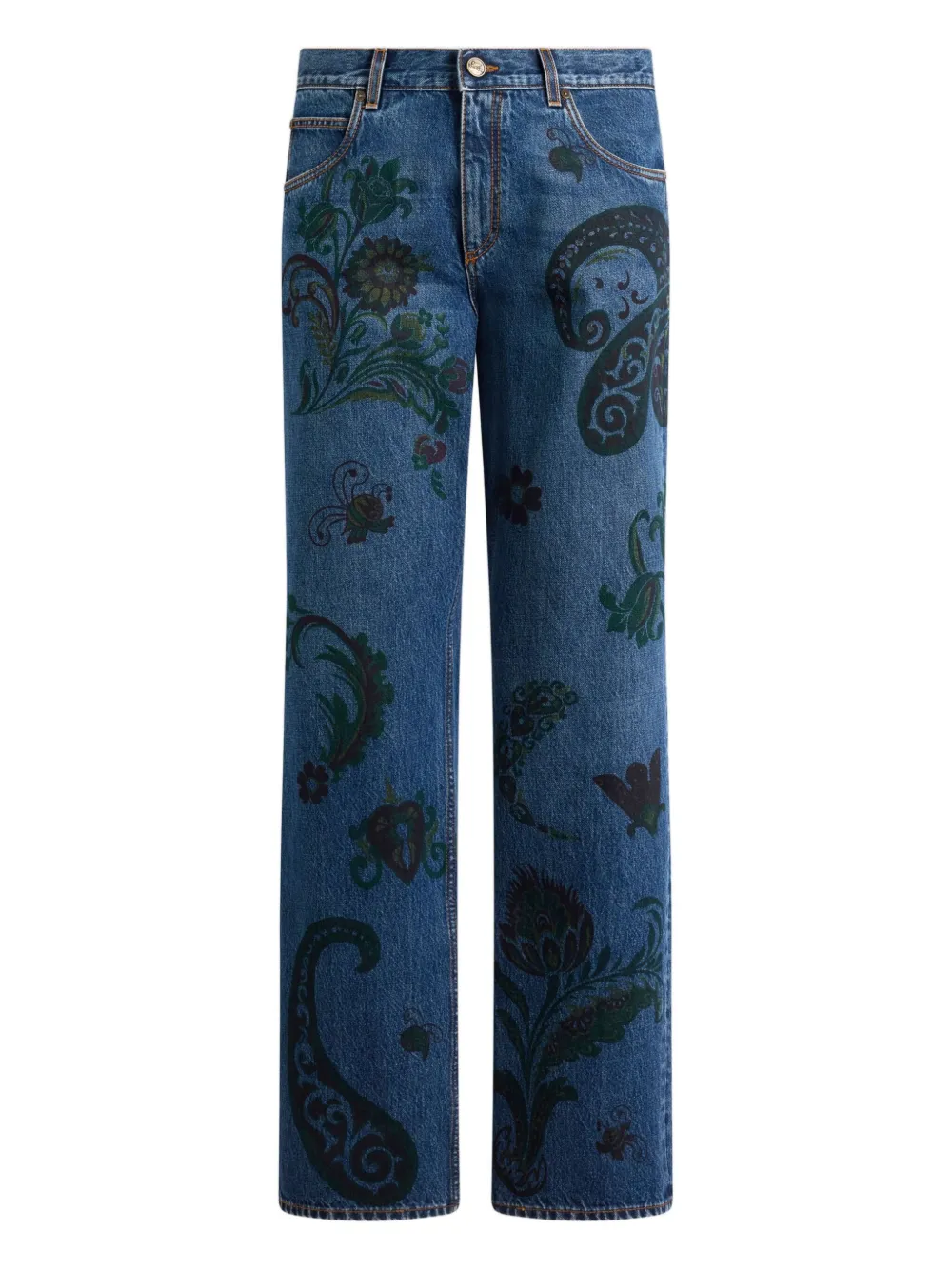 ETRO Jeans met paisley-print Blauw