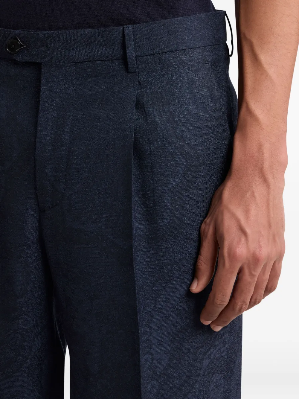 ETRO Broek met paisley-print Blauw
