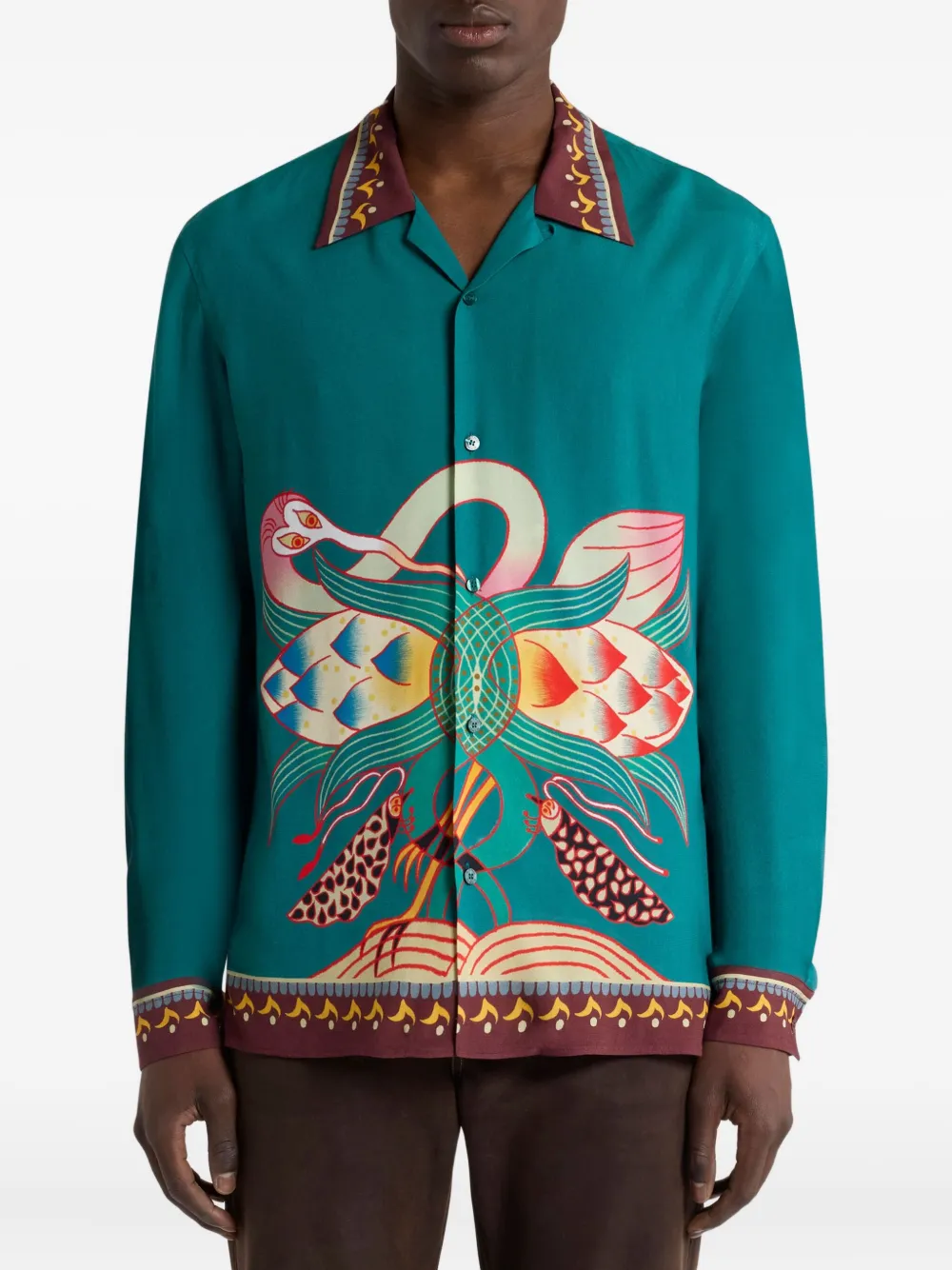 ETRO Overhemd met print en lange mouwen - Groen