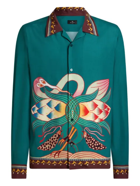 ETRO placed-print long-sleeved shirt