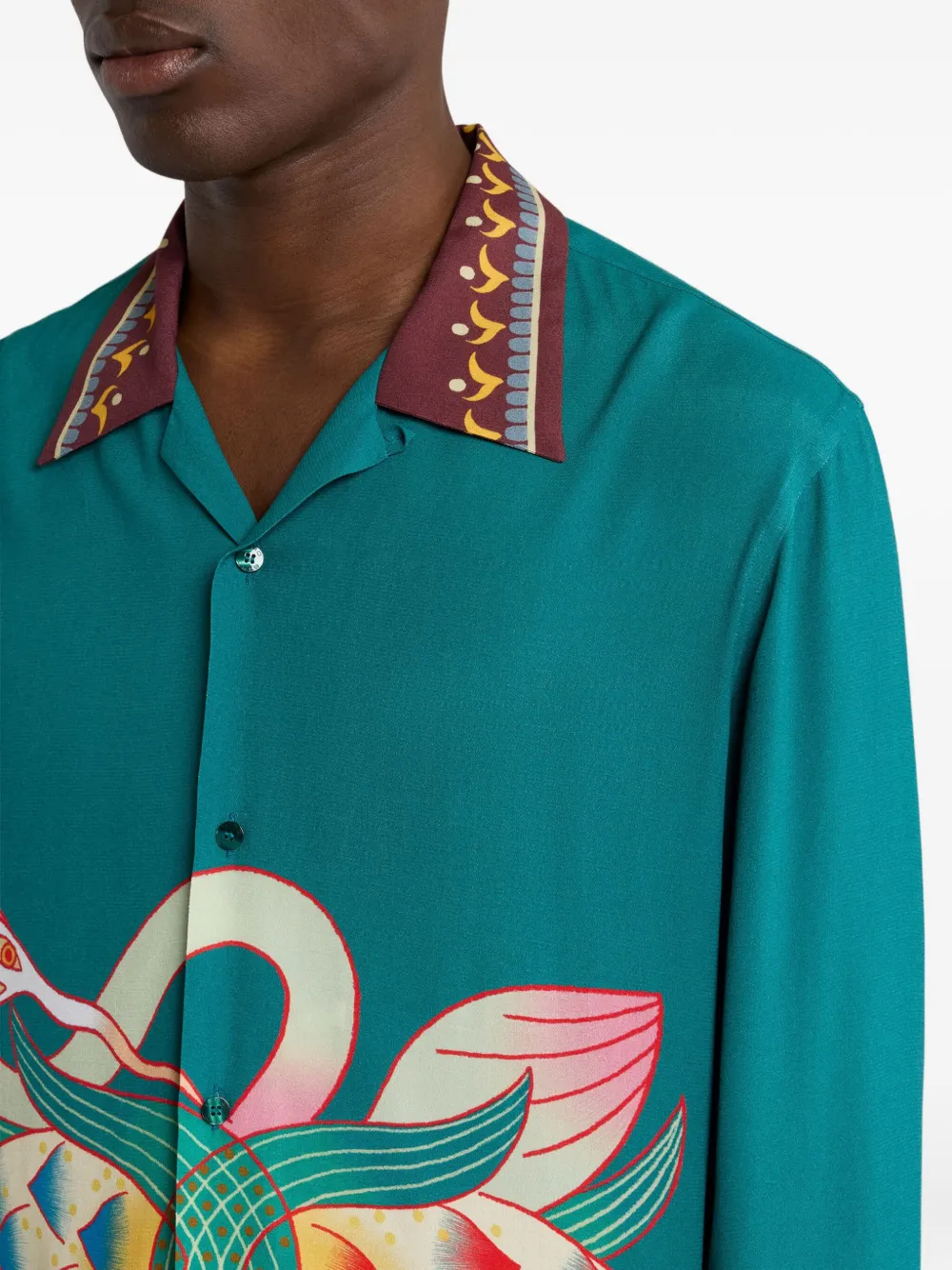 ETRO Overhemd met print en lange mouwen Groen