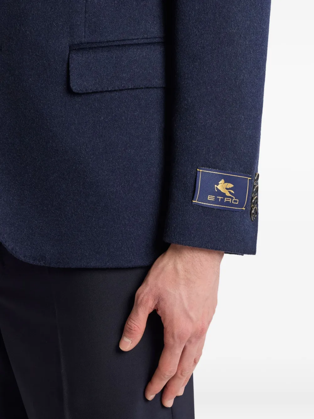 Etro Paisley-lined Cashmere Blazer In Blue