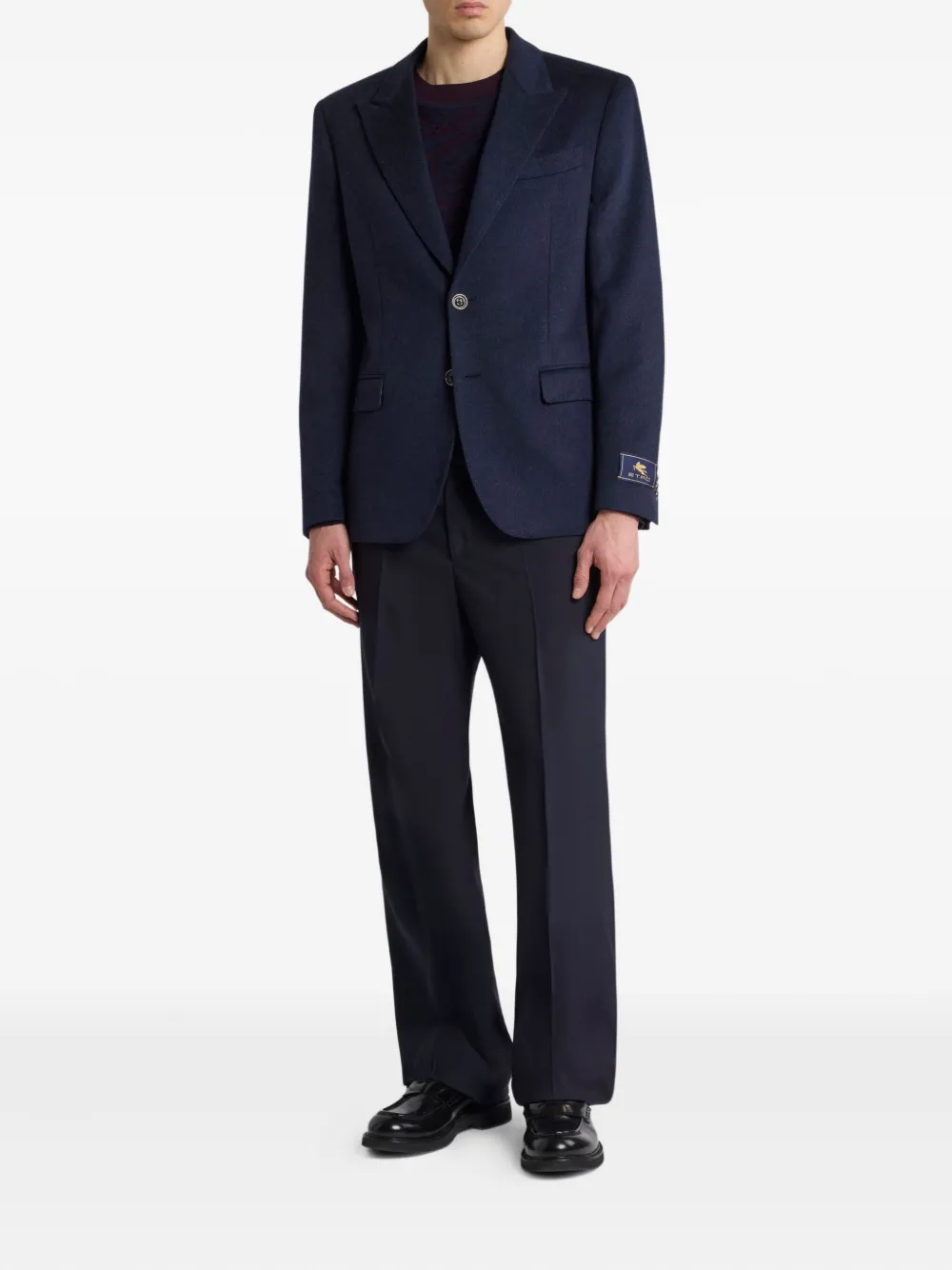 Etro Paisley-lined Cashmere Blazer In Blue