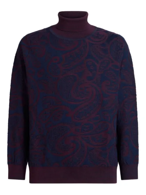 ETRO paisley jacquard turtleneck sweater