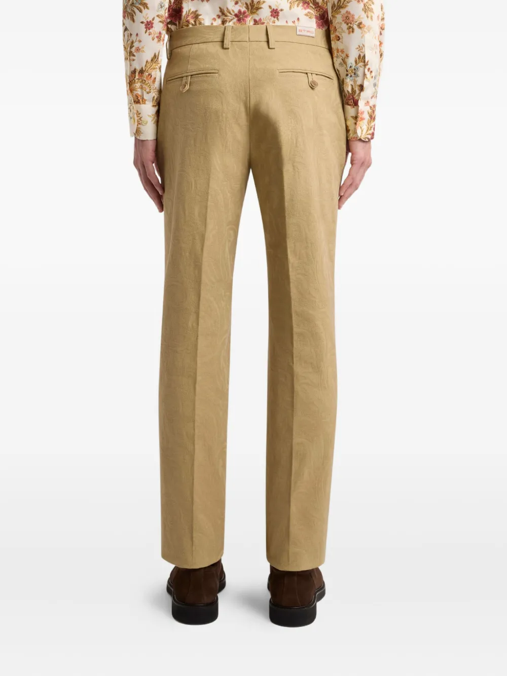 Etro Paisley-jacquard Trousers In Burgundy