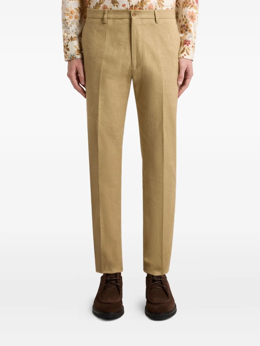 Etro Paisley-jacquard Trousers In Burgundy