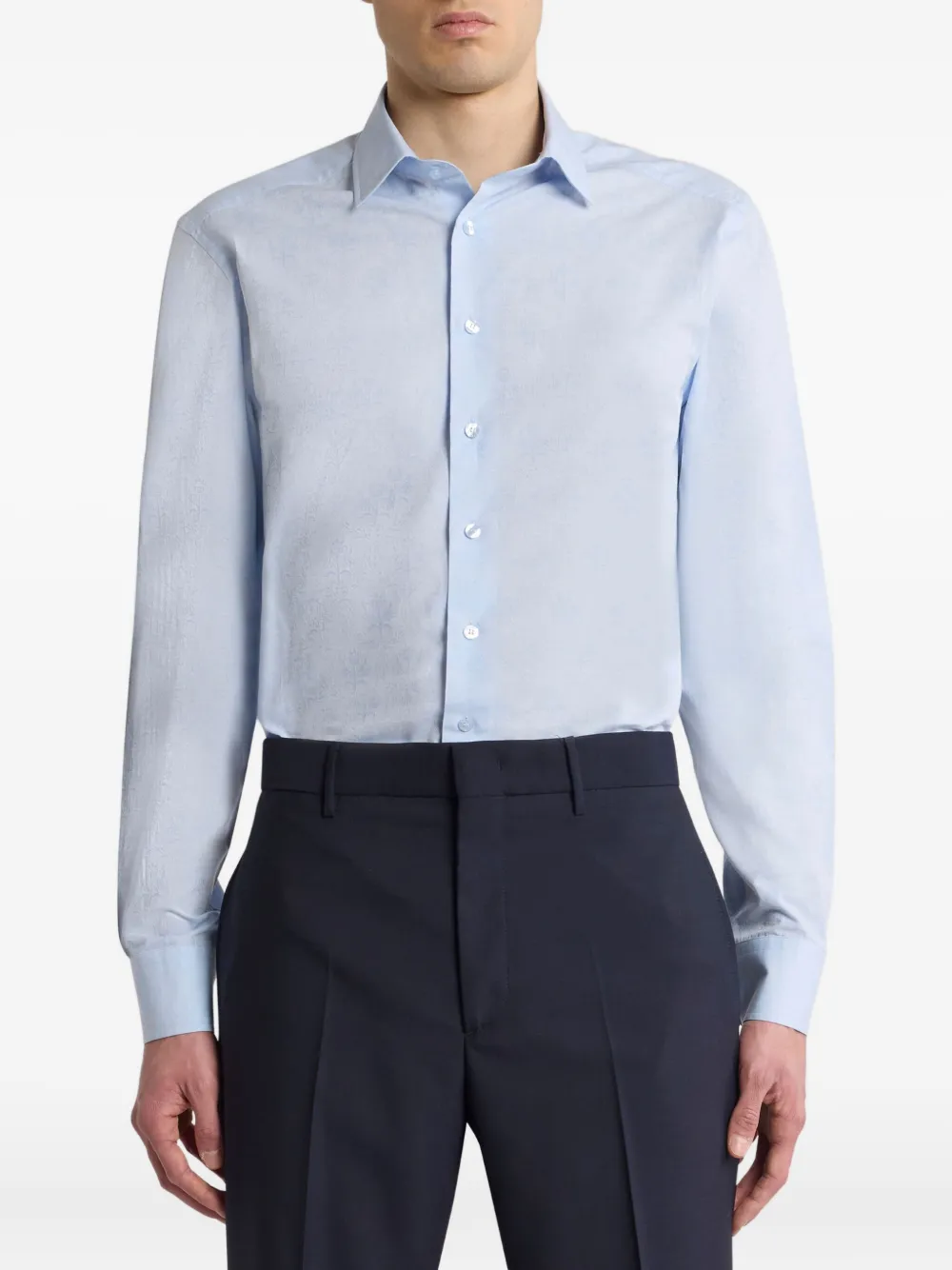 ETRO Overhemd met bloemen-jacquard Blauw