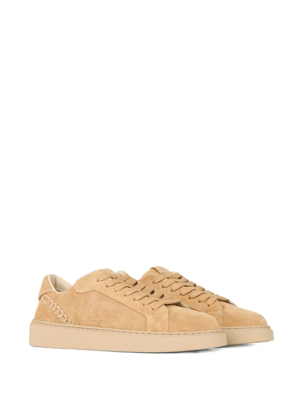 ETRO embroidered suede sneakers Neutrals