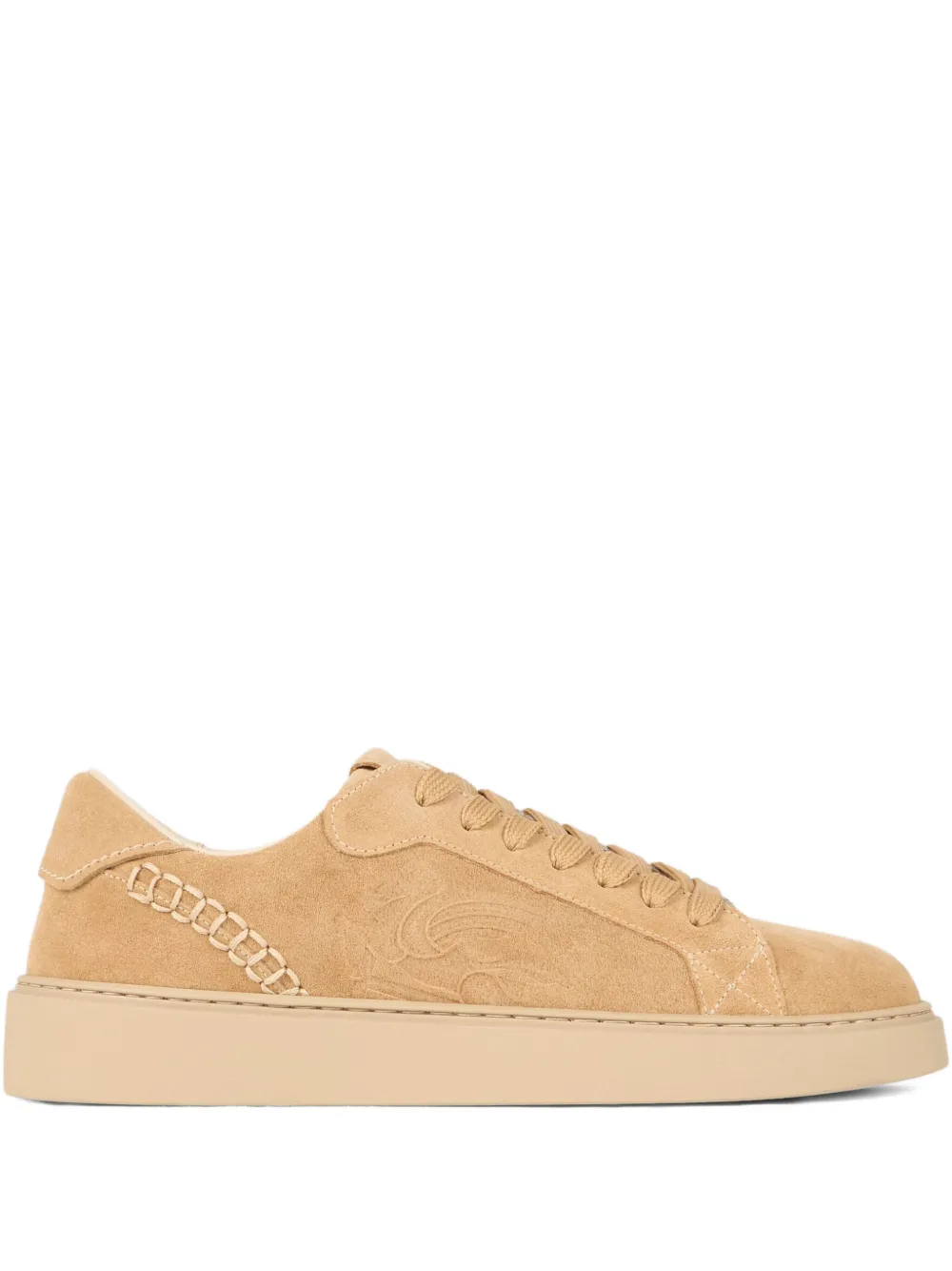 ETRO embroidered suede sneakers Neutrals