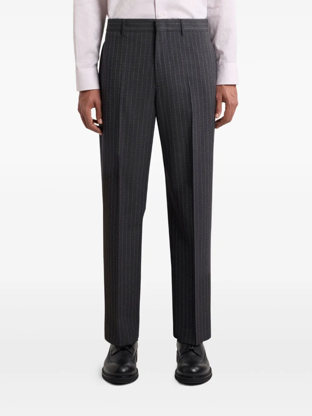 ETRO pinstriped logo trousers Grijs
