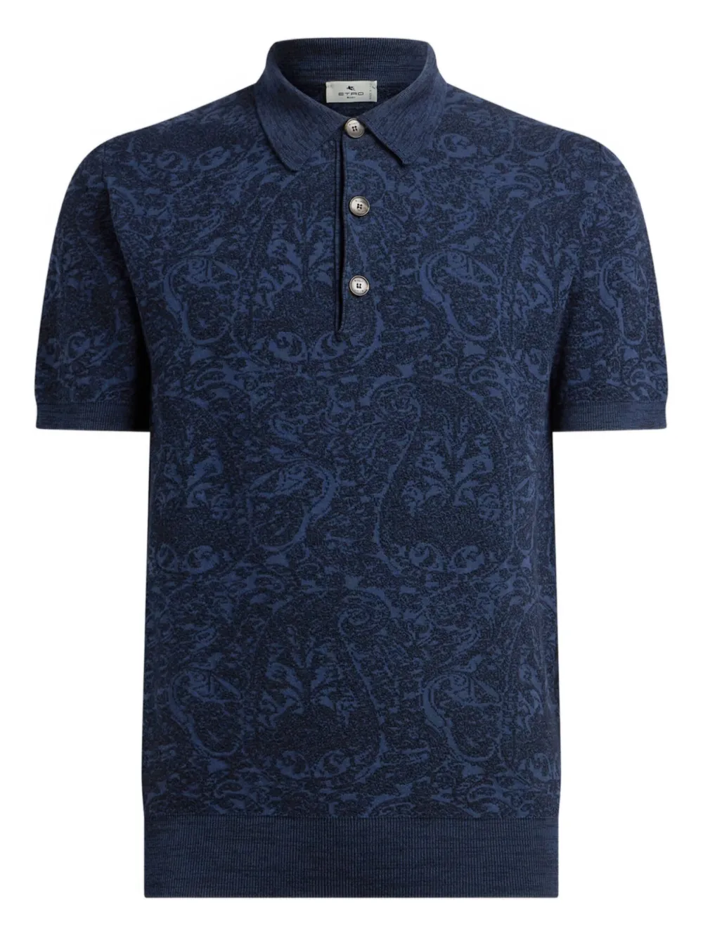 ETRO paisley jacquard polo shirt Blauw