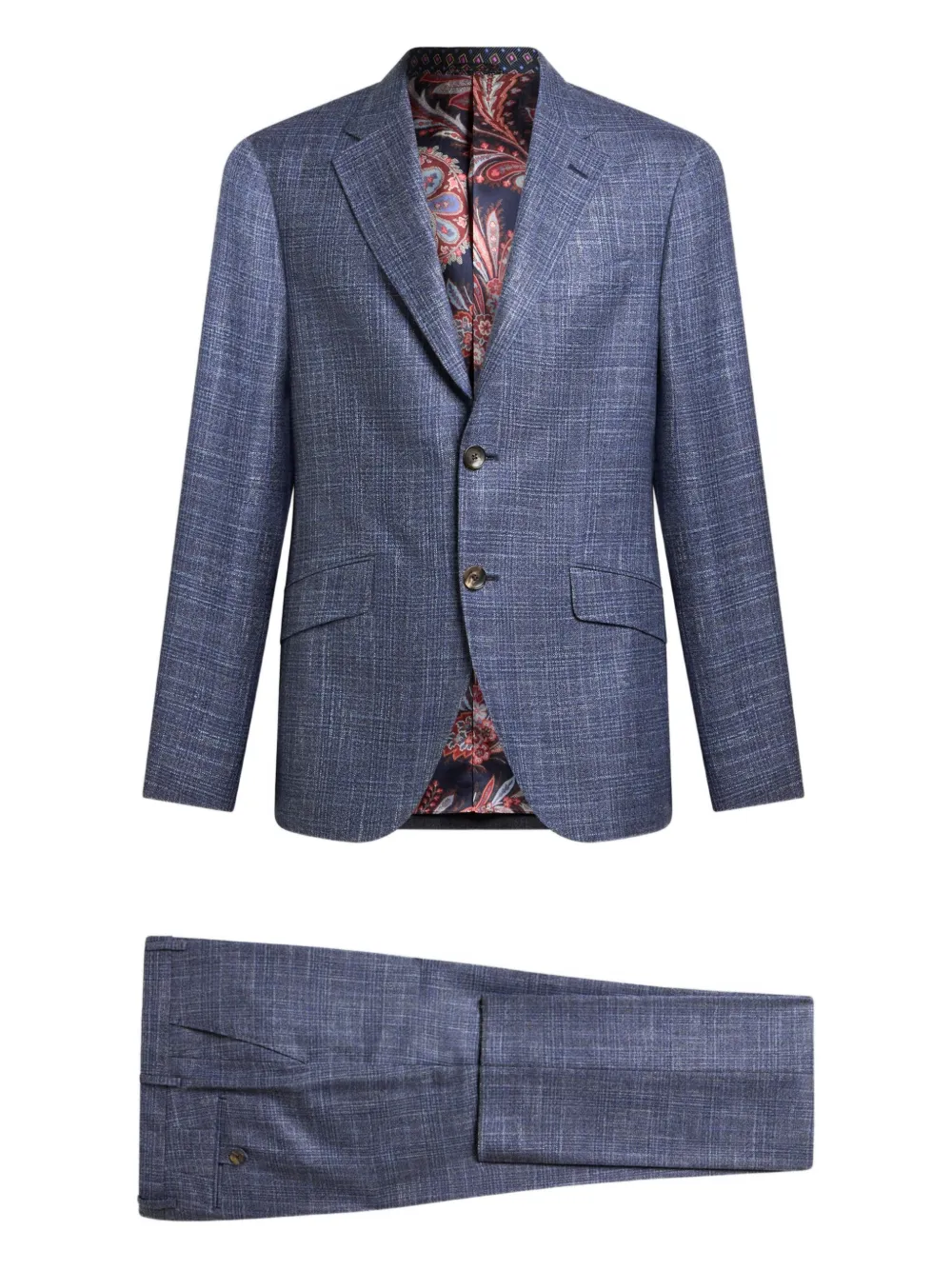 ETRO Geruit wollen pak Blauw