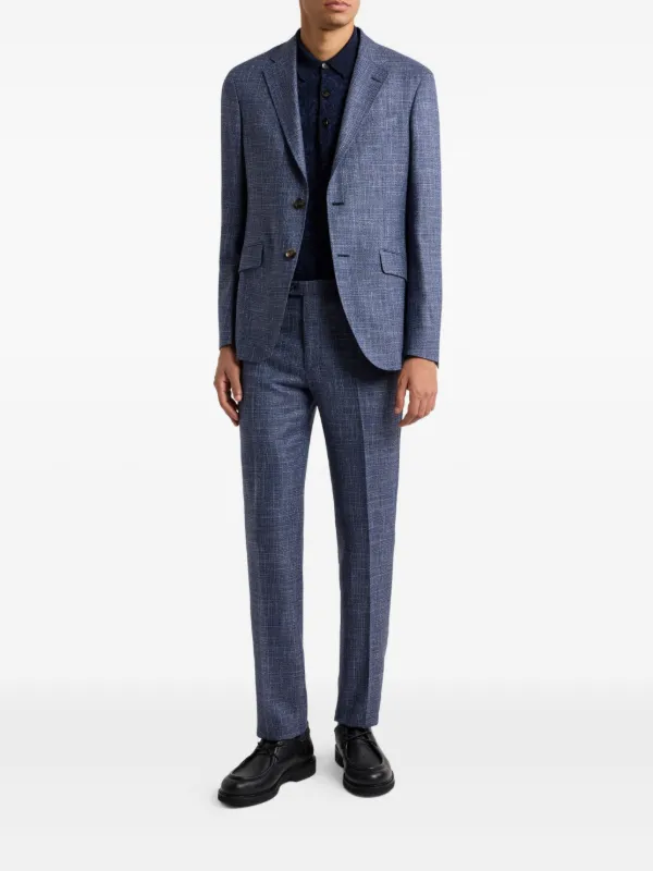 エトロ　チェック　スーツ ETRO チェック スーツ | ブルー | FARFETCH JP