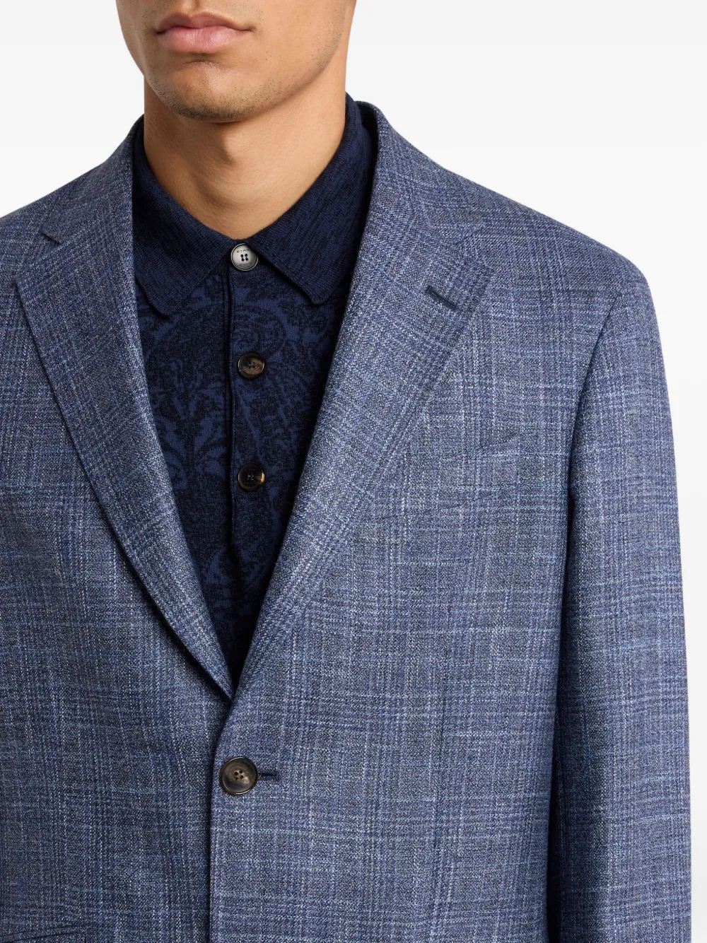 ETRO Geruit wollen pak Blauw