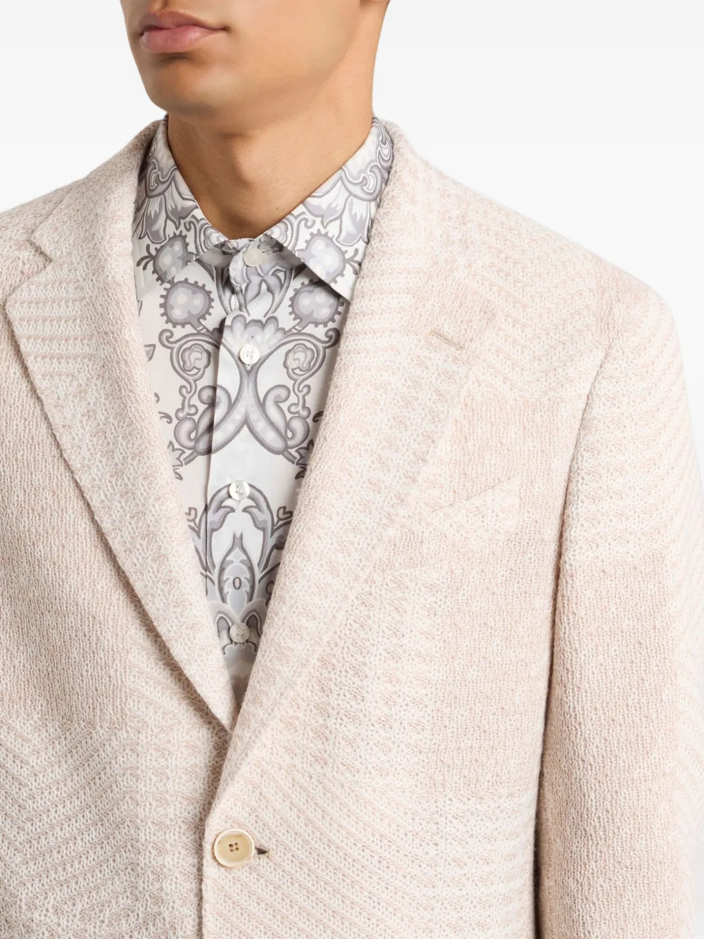 ETRO herringbone-pattern blazer Beige