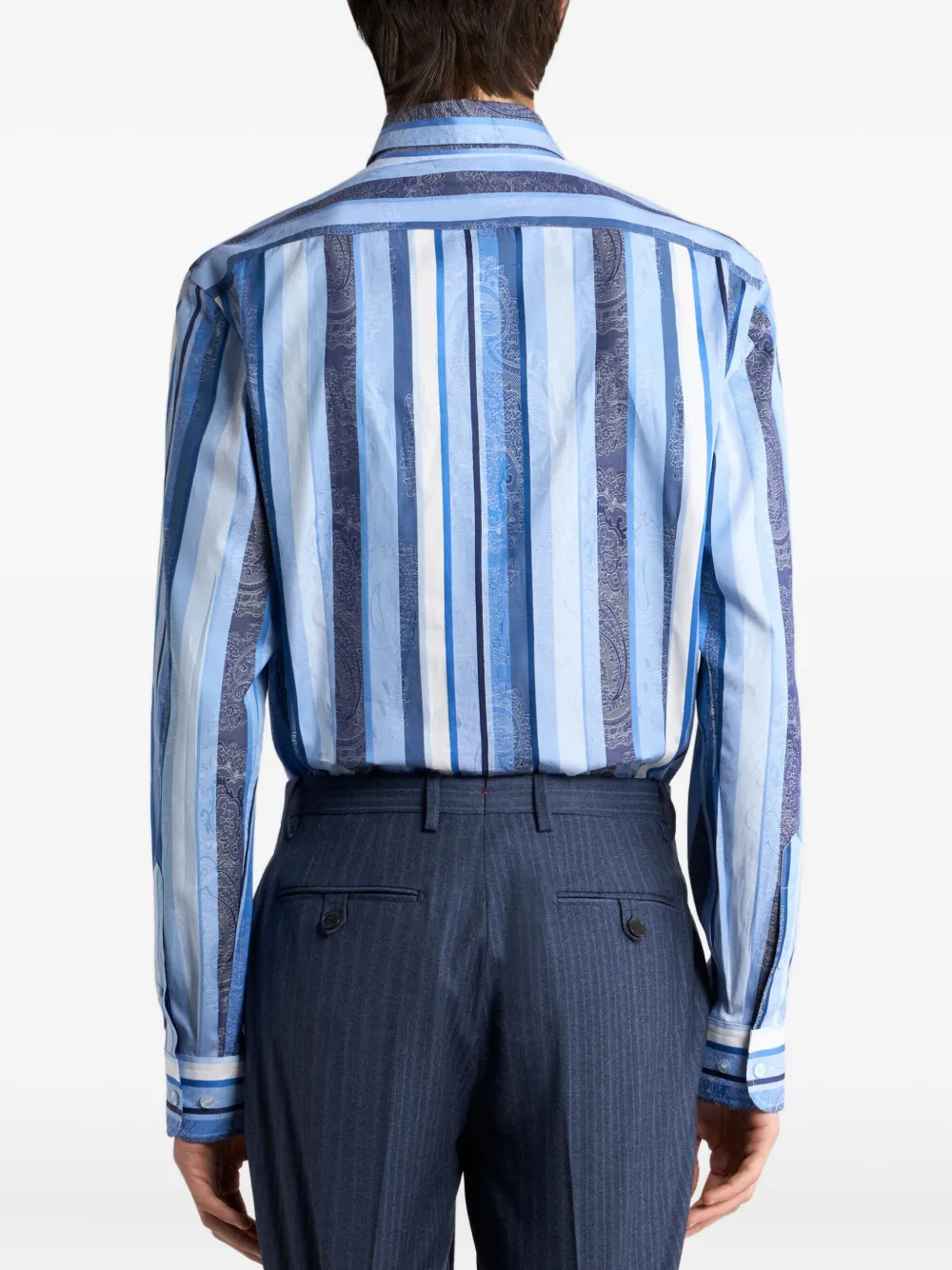 Etro Striped-pattern Shirt In Blue