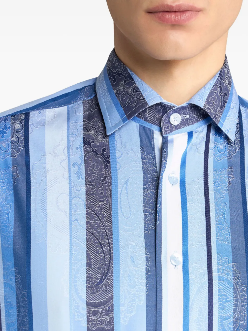 Etro Striped-pattern Shirt In Blue