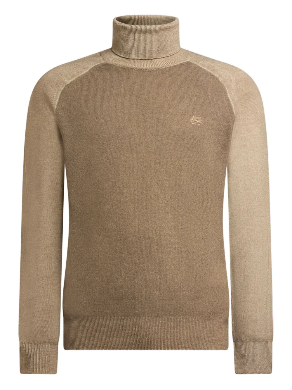 ETRO Pegaso logo turtleneck sweater Beige
