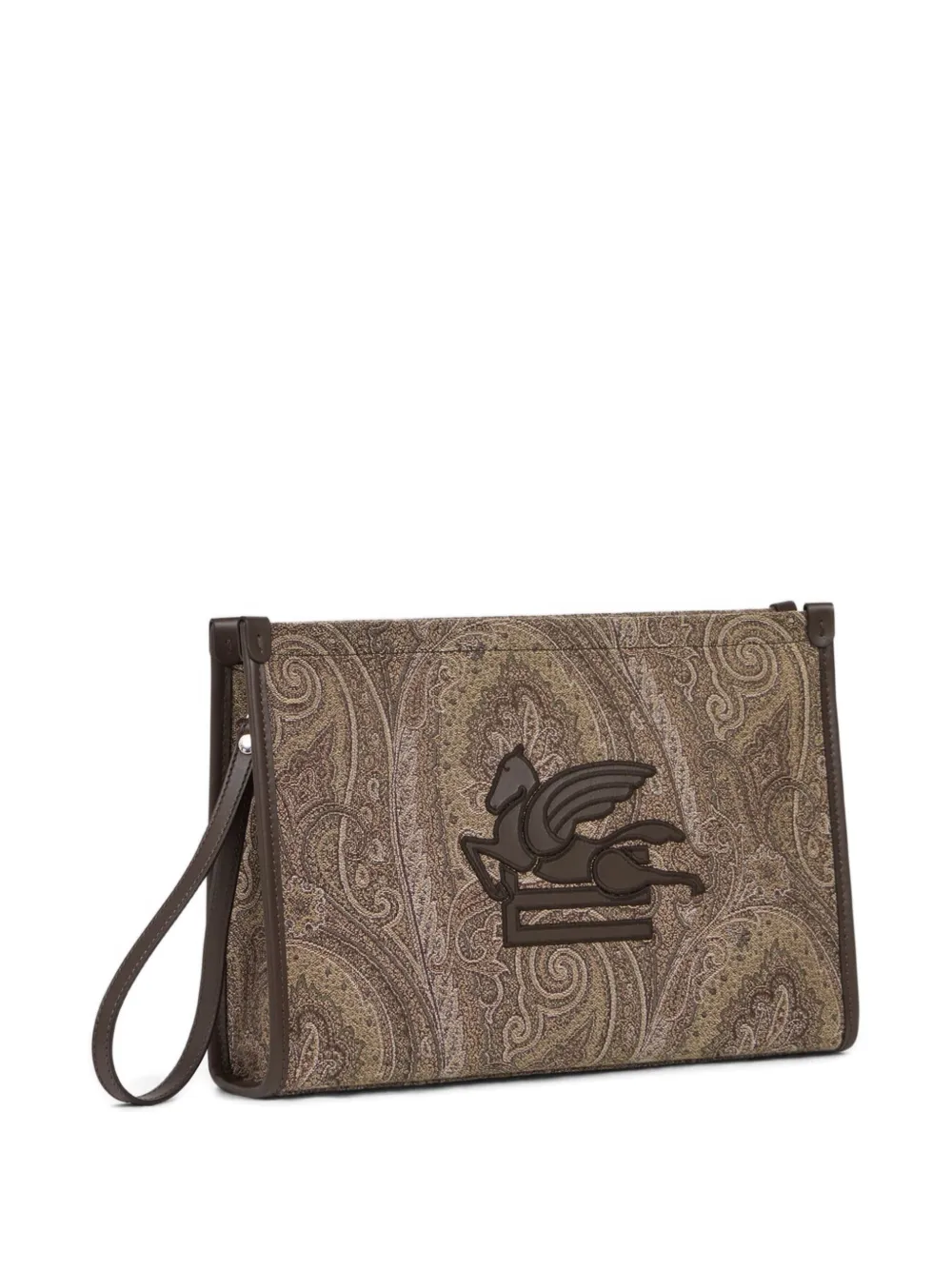 Etro Paisley Pegasus Clutch Bag In Neutral