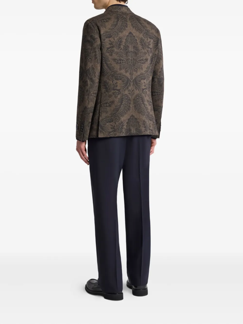 ETRO Wollen blazer met paisley-print Bruin
