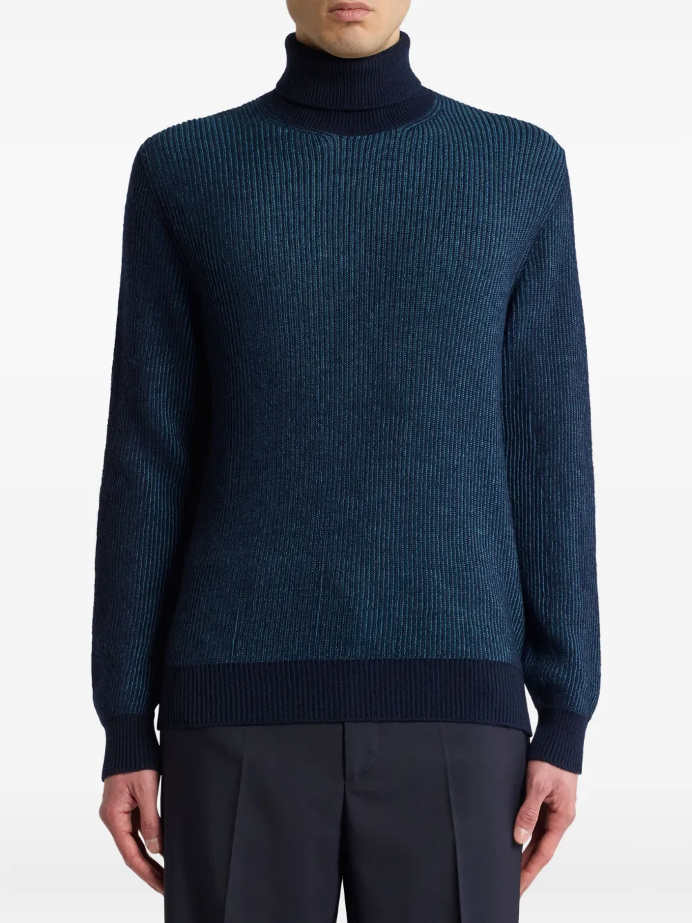 ETRO Geribbelde coltrui Blauw