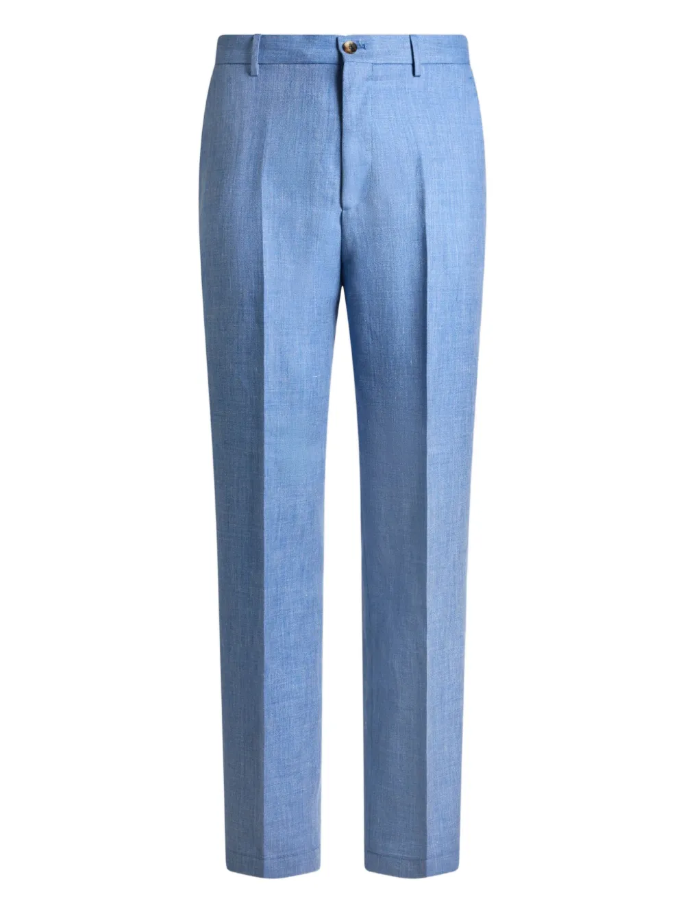 ETRO Linnen broek met elastische taille Blauw