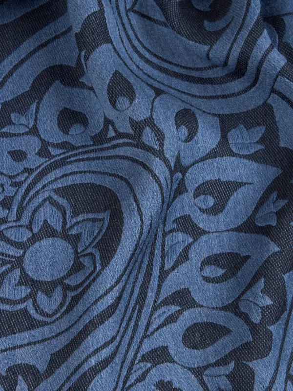 ETRO ペイズリー柄 ウールシルクスカーフ ETRO ペイズリーウールシルク スカーフ | ブルー | FARFETCH JP