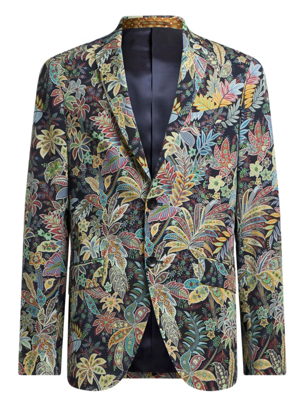 ETRO floral-print wool blazer Geel