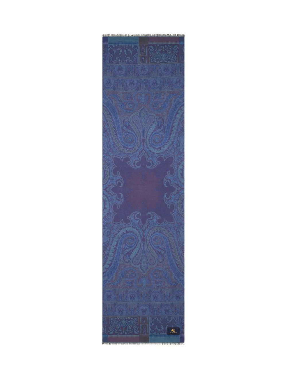 ETRO paisley jacquard scarf Blauw