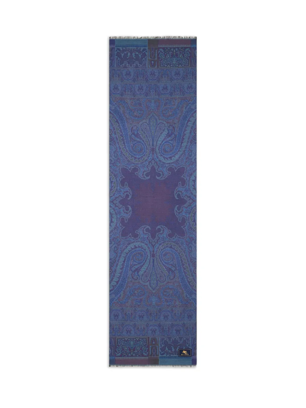 ETRO paisley jacquard scarf - Blauw