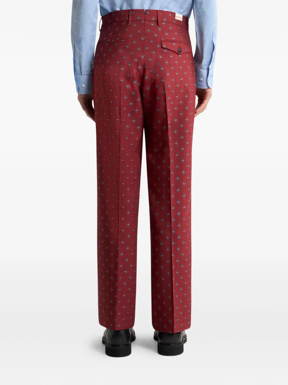 Etro Geometric-pattern Trousers In Red