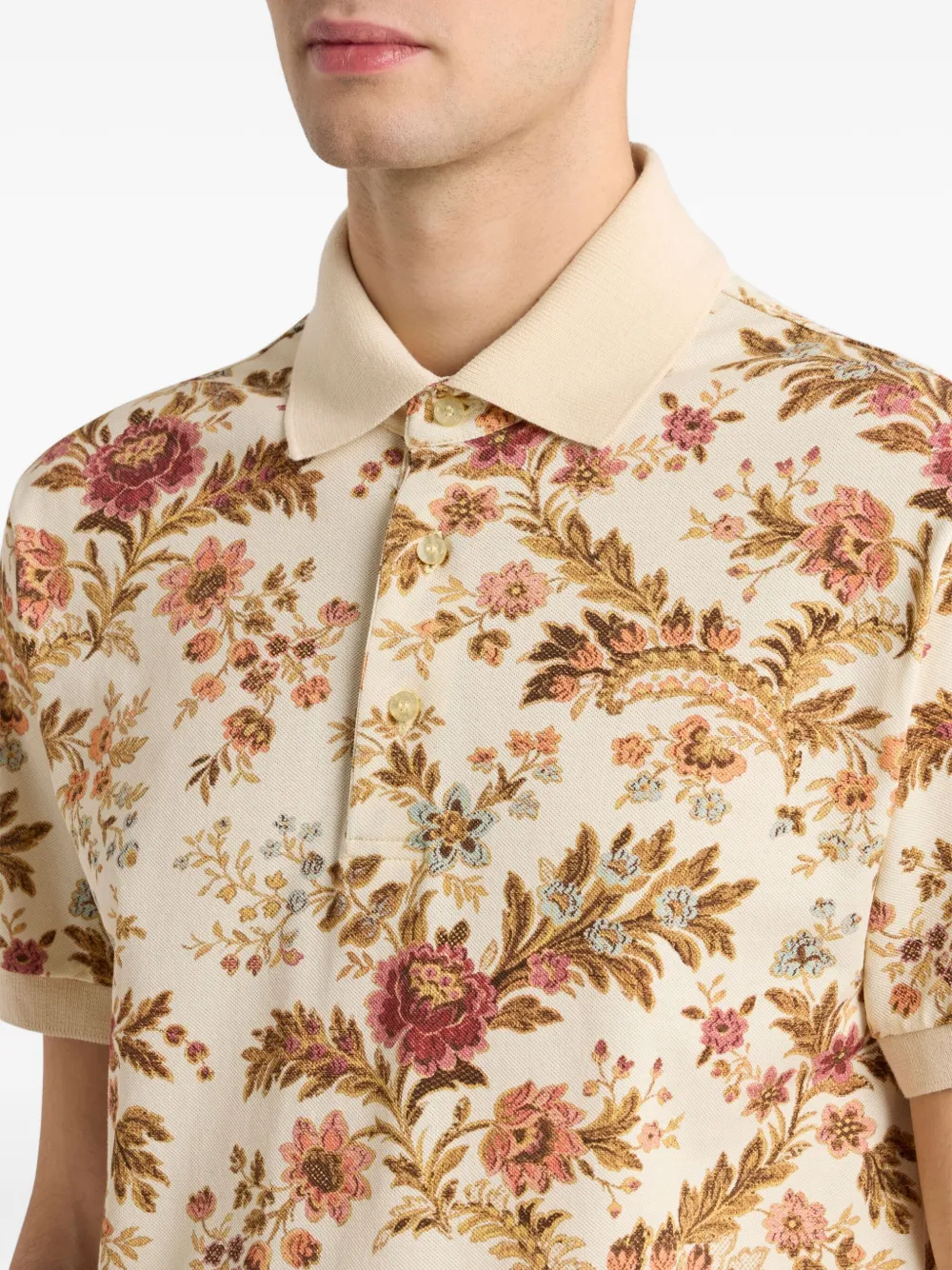 ETRO floral-print polo shirt Bruin