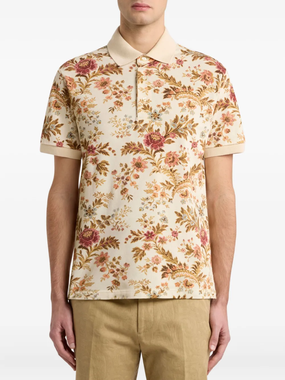 ETRO floral-print polo shirt Bruin
