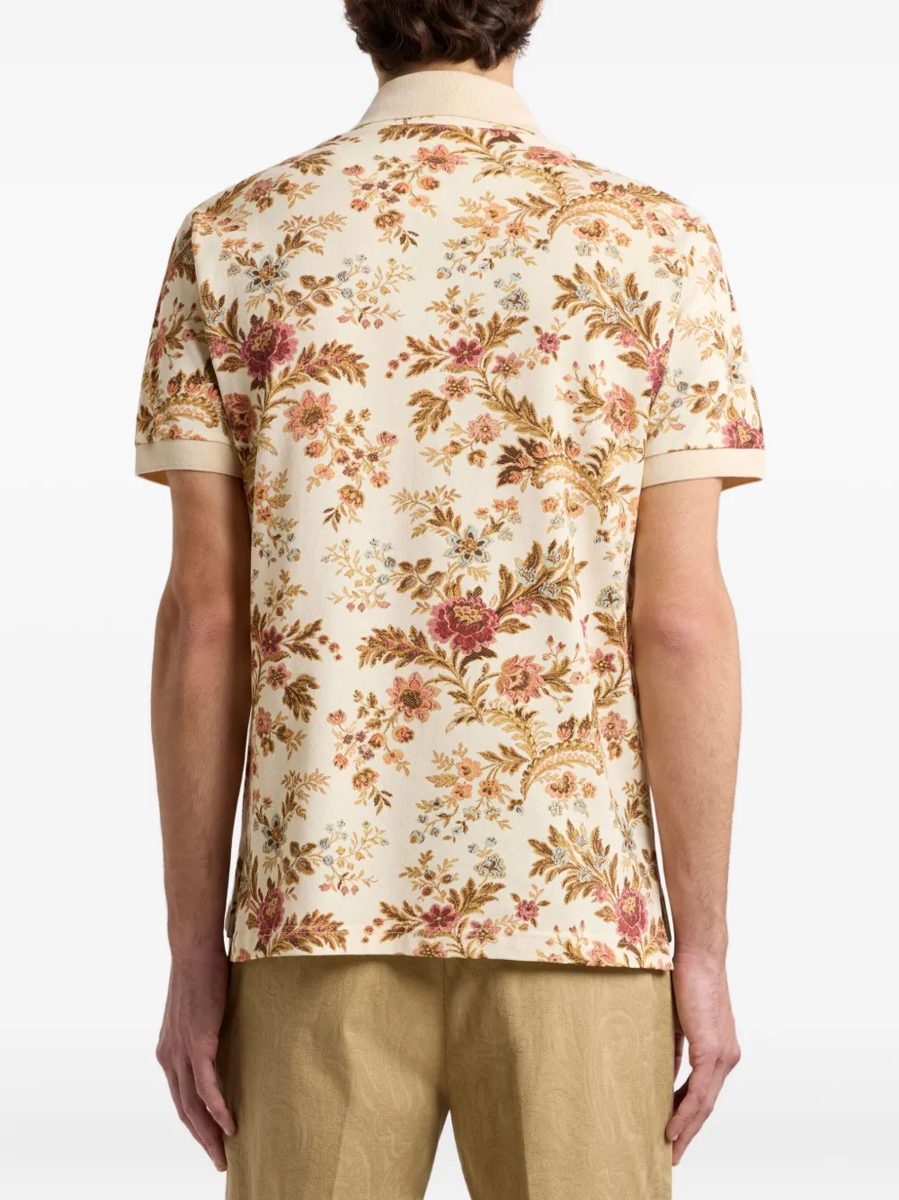 ETRO floral-print polo shirt Bruin