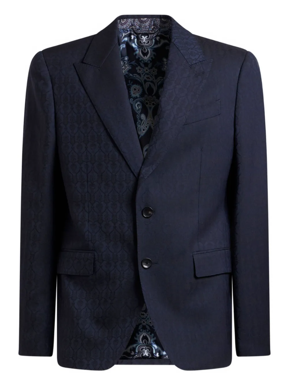 ETRO Wollen blazer met jacquard Blauw