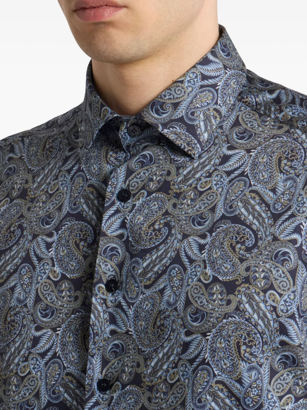 ETRO Overhemd met paisley-print Blauw