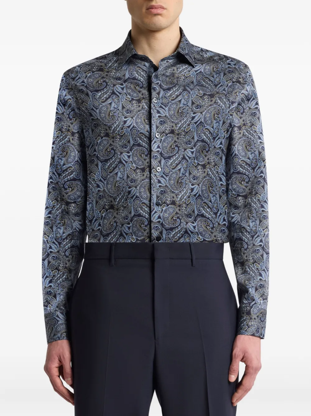 ETRO Overhemd met paisley-print Blauw