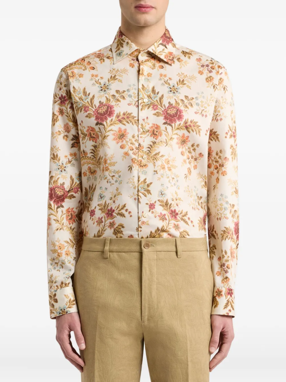 ETRO Overhemd met bloemenprint Beige