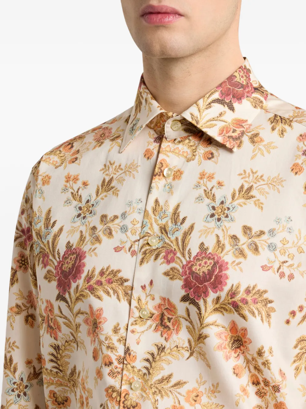 ETRO Overhemd met bloemenprint Beige