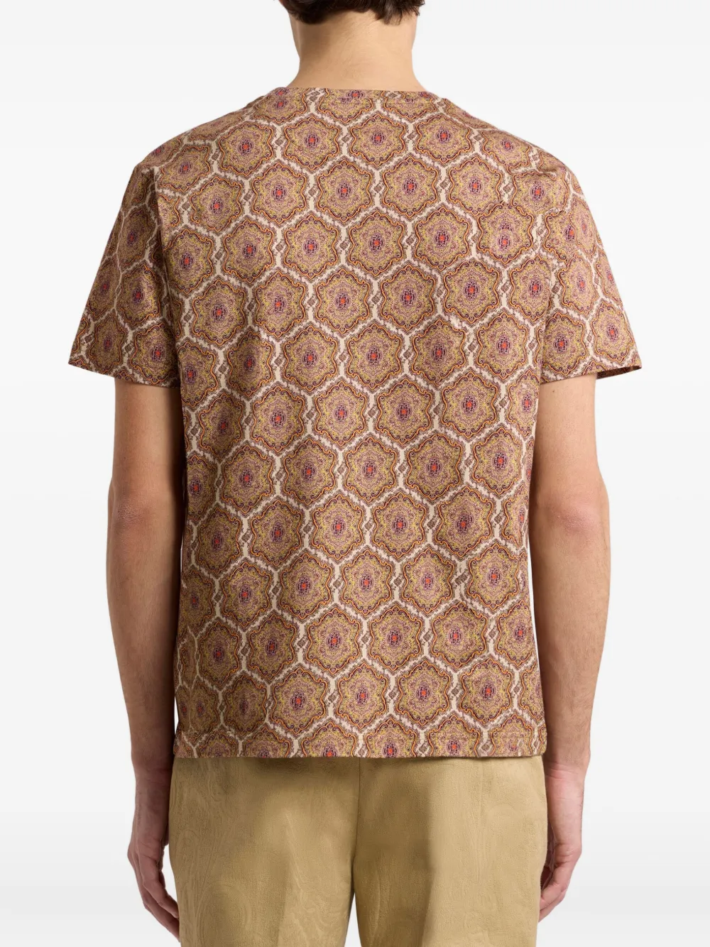 ETRO Katoenen T-shirt met paisley-print Bruin