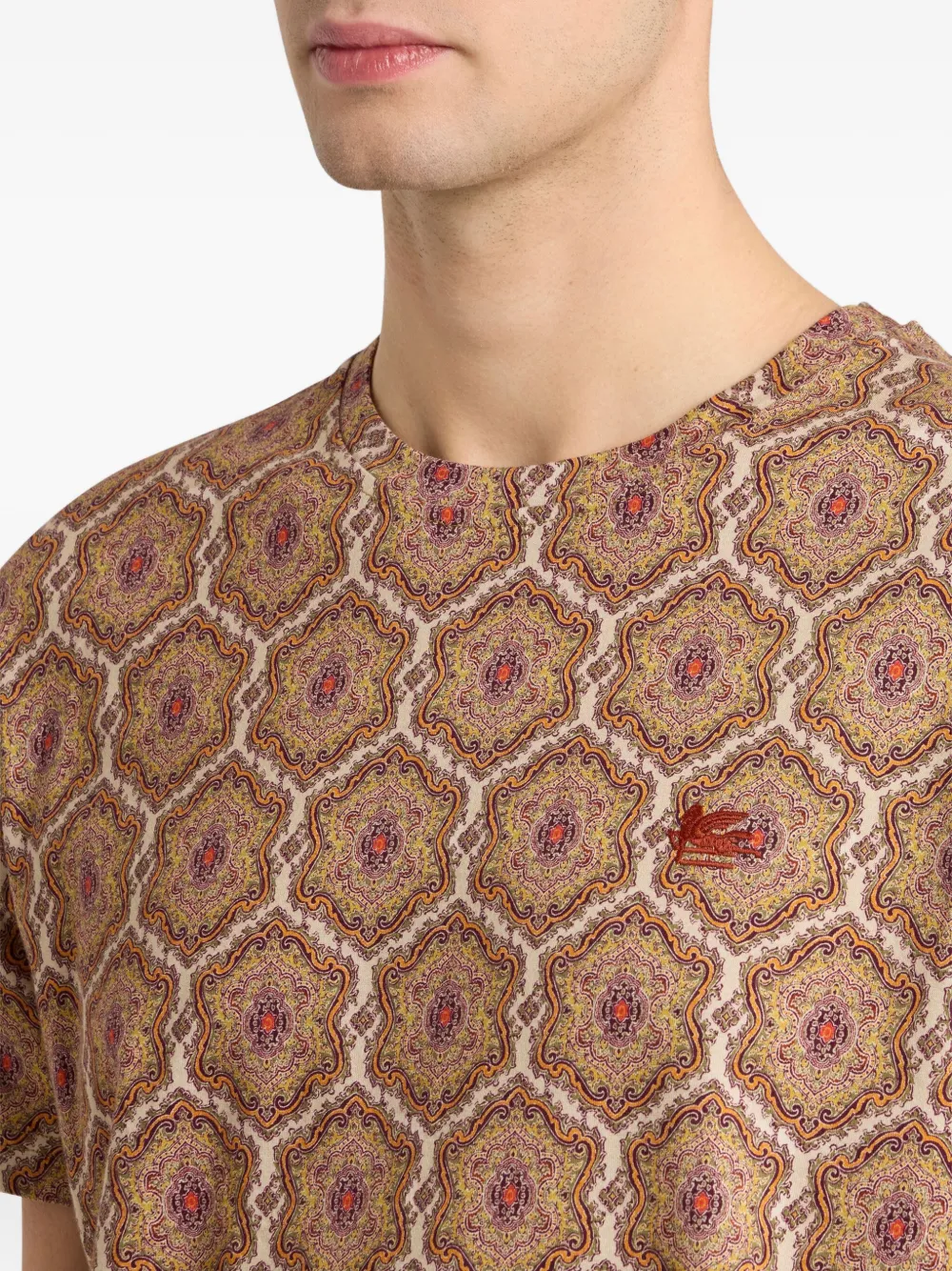 ETRO Katoenen T-shirt met paisley-print Bruin