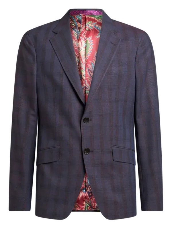 エトロ　チェック　スーツ ETRO チェック スーツ | ブルー | FARFETCH JP