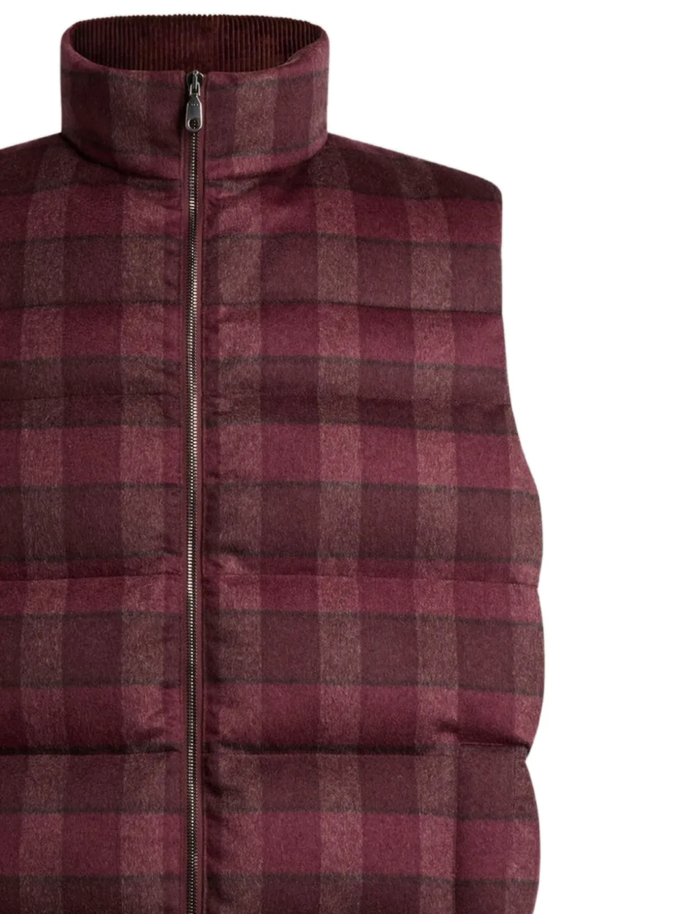 Etro Check Quilted Gilet In Burgundy