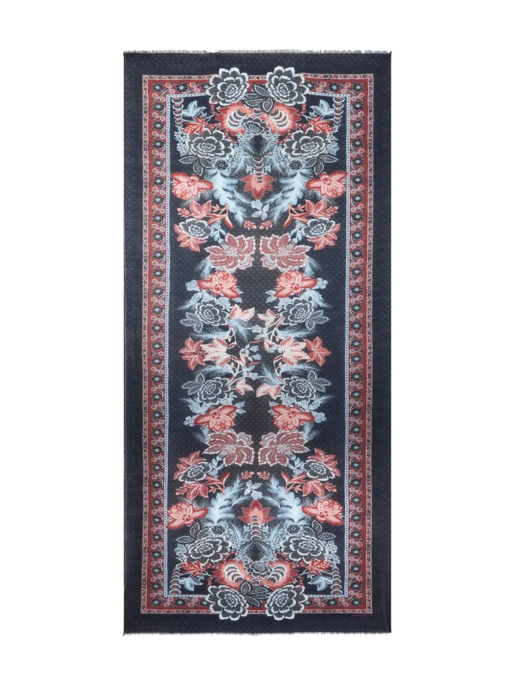 Etro Floral-printed Scarf In Blue