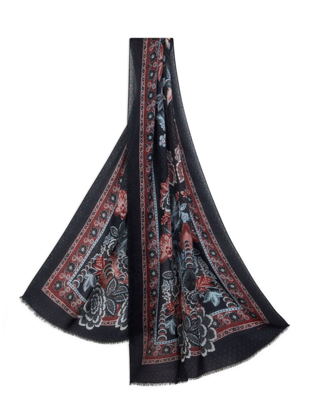 ETRO Sjaal met bloemenprint Blauw