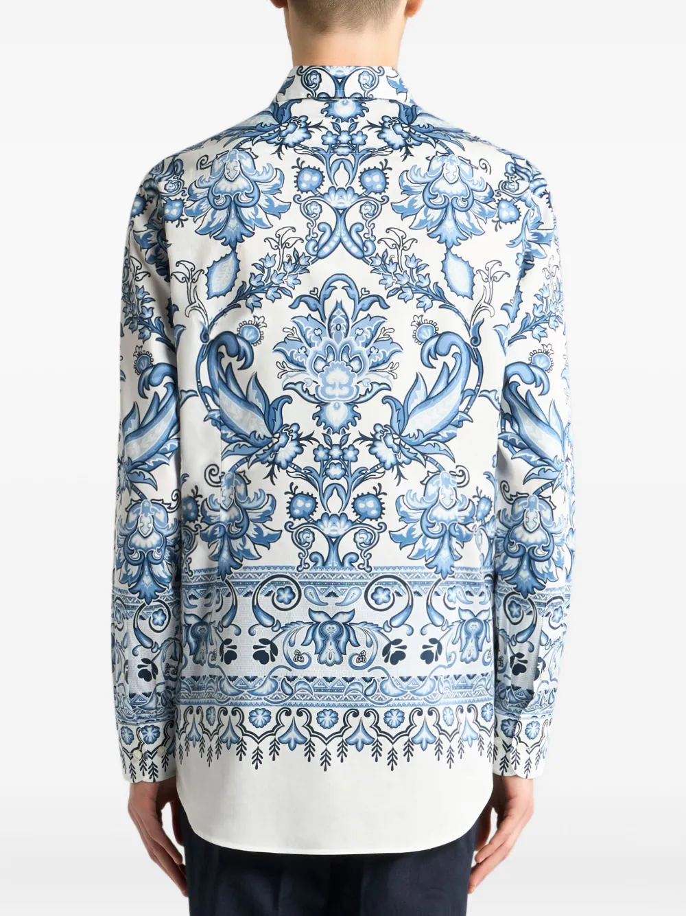 ETRO Katoenen overhemd met print Wit