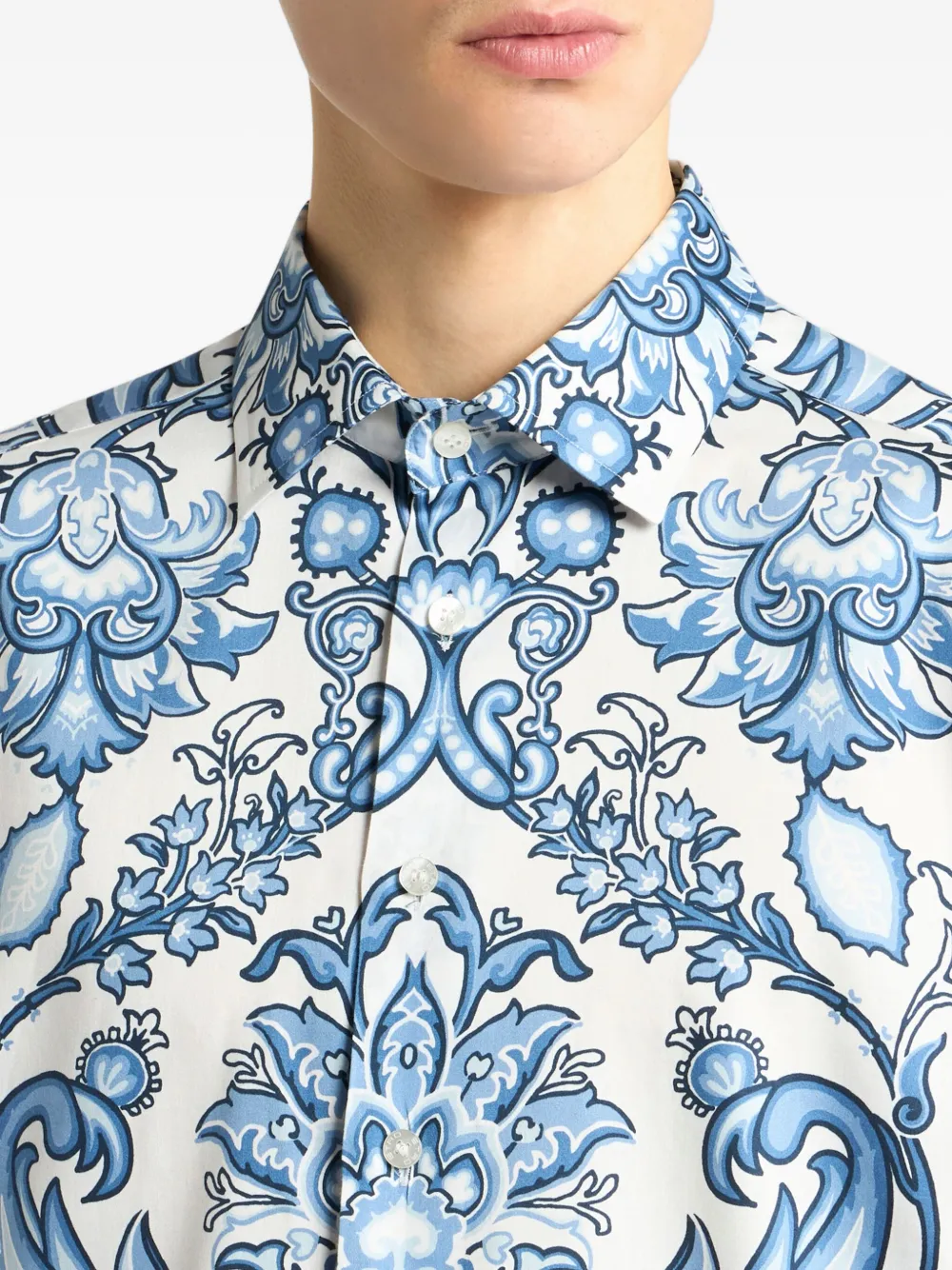 ETRO Katoenen overhemd met print Wit