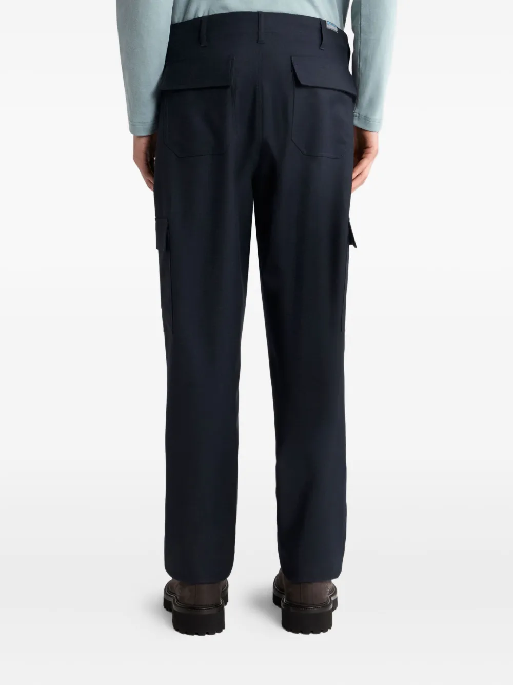 ETRO Wollen regular-fit broek met cargo zak Blauw